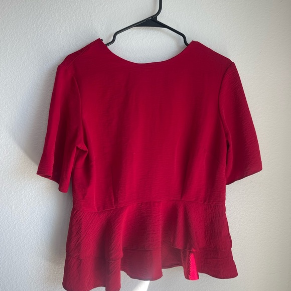 ASOS double peplum top in Red - Picture 3 of 10